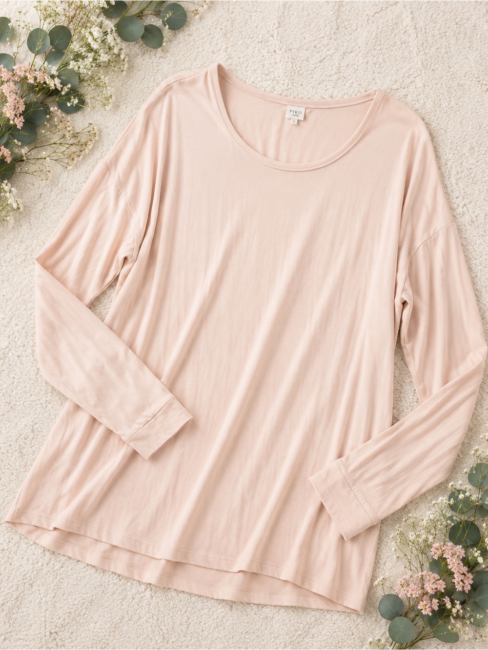 Piko 1988 Blush Pink Tunic Top | Oversized Soft Stretch | Comfy Chic